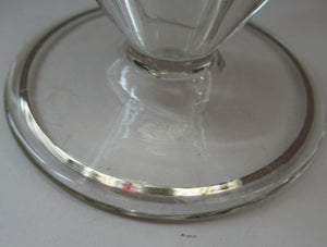 Rare 1930s Art Deco CZECH Glass Decanter Embellished with Large Silver Pointed Stars