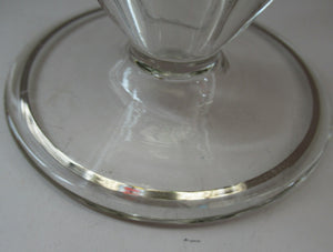 1930s Art Deco CZECH Glass Decanter Embellished with Large Silver Pointed Stars