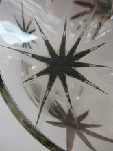 Load image into Gallery viewer, Rare 1930s Art Deco CZECH Glass Decanter Embellished with Large Silver Pointed Stars
