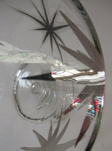 Load image into Gallery viewer, Rare 1930s Art Deco CZECH Glass Decanter Embellished with Large Silver Pointed Stars
