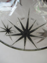 Load image into Gallery viewer, Rare 1930s Art Deco CZECH Glass Decanter Embellished with Large Silver Pointed Stars

