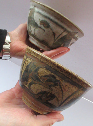 Pair of Vintage Studio Pottery Stoneware Bowls by Don Glanville