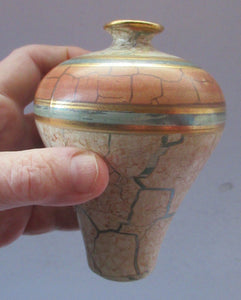 British Studio Pottery Miniature Bottle Vase by Tony Laverick 1990s