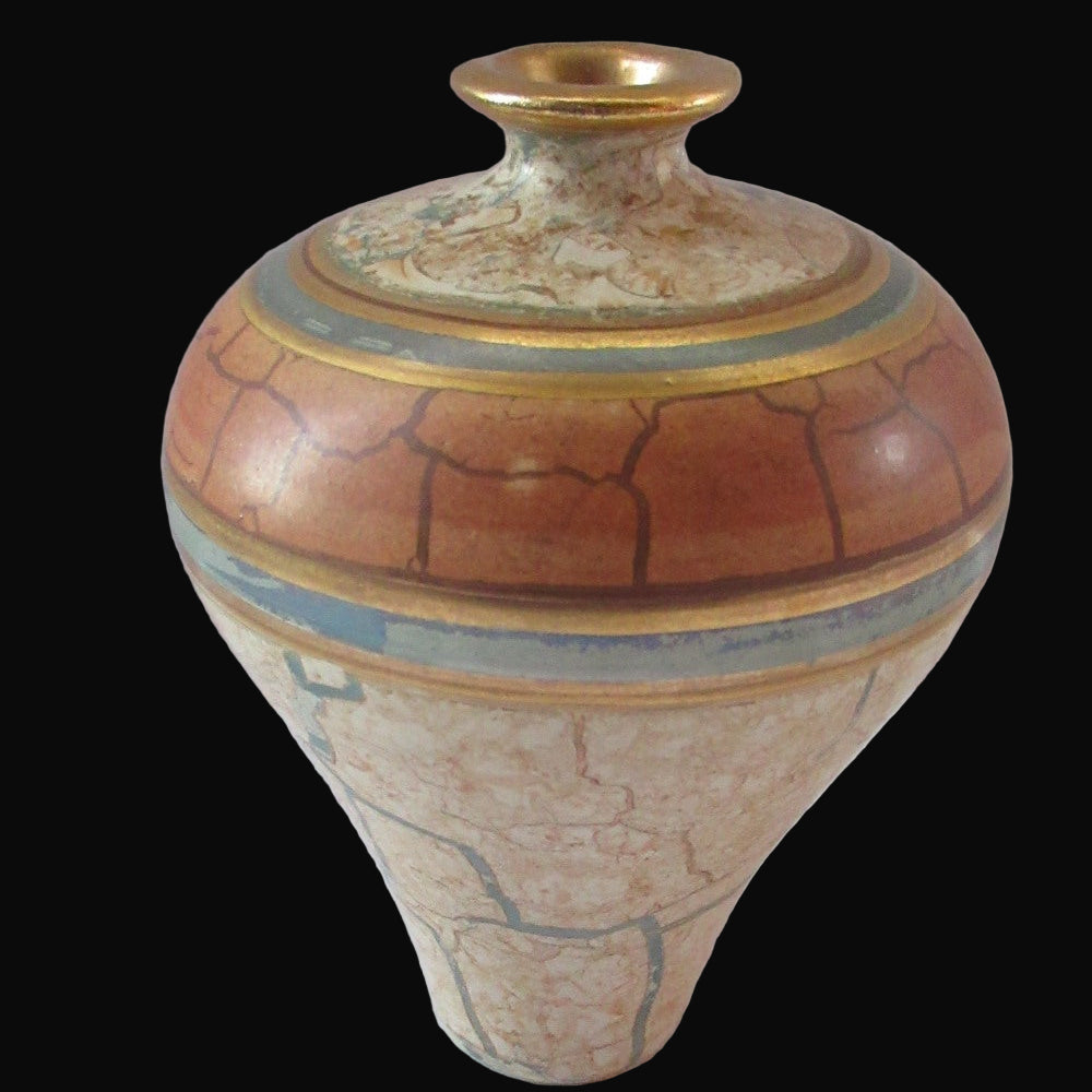 British Studio Pottery Miniature Bottle Vase by Tony Laverick 1990s