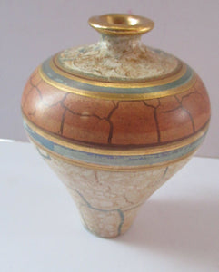British Studio Pottery Miniature Bottle Vase by Tony Laverick 1990s