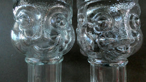 1960s Lars Hellsten Swedish Glass Skruf Pair Beer Man Glasses