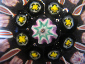 Vintage Strathearn Paperweight 1960s Millefiori Canes and Latticino Half Spokes