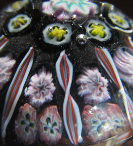 Vintage Strathearn Paperweight 1960s Millefiori Canes and Latticino Half Spokes