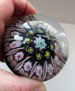 Vintage Strathearn Paperweight 1960s Millefiori Canes and Latticino Half Spokes