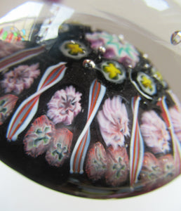 Vintage Strathearn Paperweight 1960s Millefiori Canes and Latticino Half Spokes