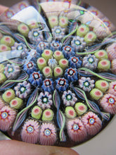 Load image into Gallery viewer, 1970s Early Perthshire Paperweight Scottish Glass Millefiori and Latticino Spokes
