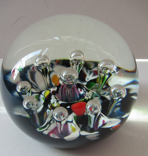 Vintage Scottish Caithness Glass Paperweight Single Harlequin 1976