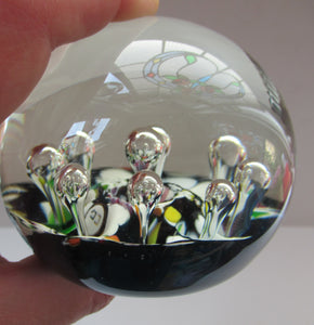 Vintage Scottish Caithness Glass Paperweight Single Harlequin 1976