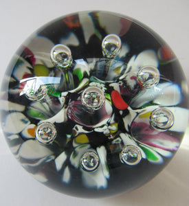 Vintage Scottish Caithness Glass Paperweight Single Harlequin 1976
