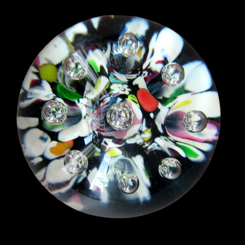 Vintage Scottish Caithness Glass Paperweight Single Harlequin 1976