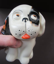 Load image into Gallery viewer, Cute Little Vintage CROWN DEVON Model of a Black and White Bonzo Puppy Sticking Out His Tongue
