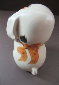 Cute Little Vintage CROWN DEVON Model of a Black and White Bonzo Puppy Sticking Out His Tongue