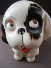 Load image into Gallery viewer, Cute Little Vintage CROWN DEVON Model of a Black and White Bonzo Puppy Sticking Out His Tongue
