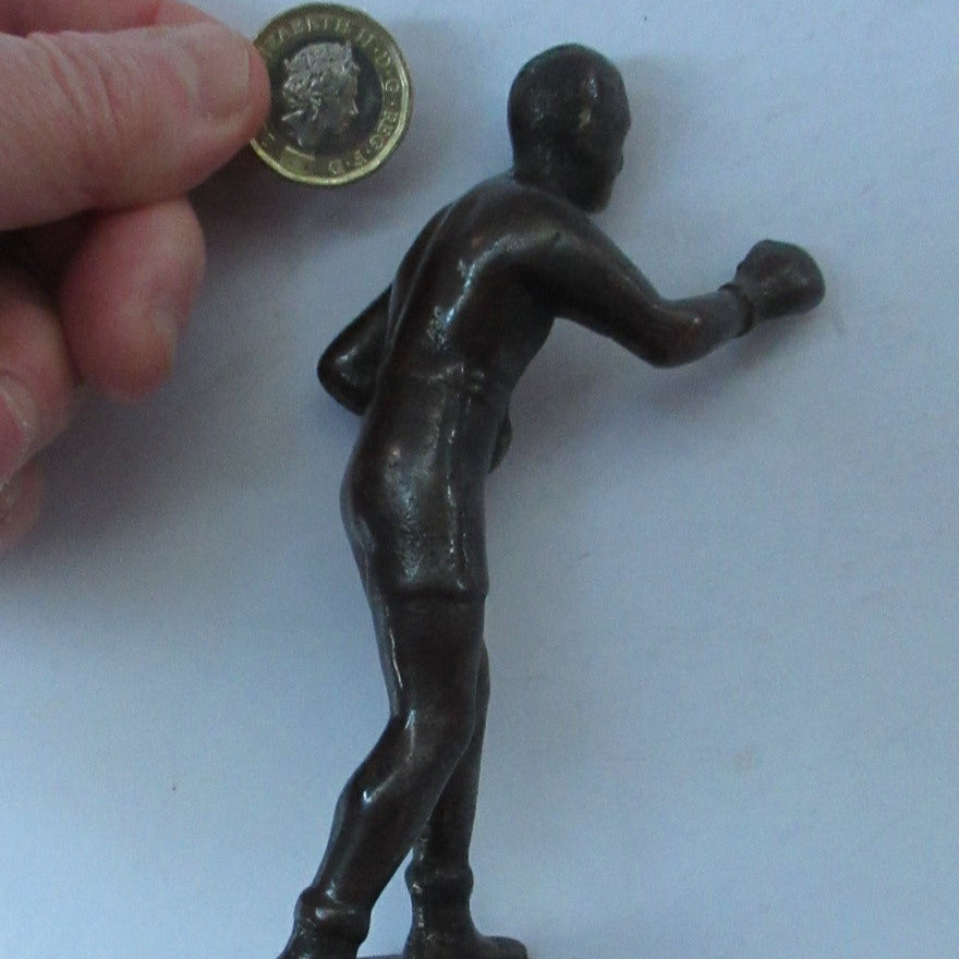1930s Bronze Car Mascot of a Boxer or Boxing Figure