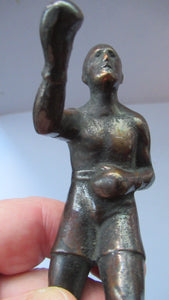 1930s Bronze Car Mascot of a Boxer or Boxing Figure