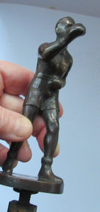 1930s Bronze Car Mascot of a Boxer or Boxing Figure