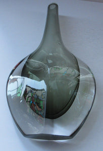Large 1950s SWEDISH Orrefors DUSK Vase by Nils Landberg