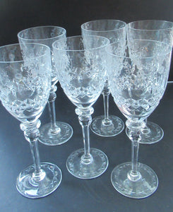 Set of Six Rogaska Long Stemmed Glasses Red Wine Crysta
