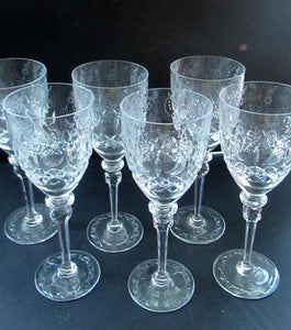 Set of Six Rogaska Long Stemmed Glasses Red Wine Crysta