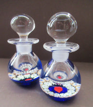 Load image into Gallery viewer, 1980s Caithness Scottish Glass Perfume Bottle Valentine&#39;s Love Heart Inclusion Millefiori
