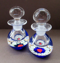 Load image into Gallery viewer, 1980s Caithness Scottish Glass Perfume Bottle Valentine&#39;s Love Heart Inclusion Millefiori
