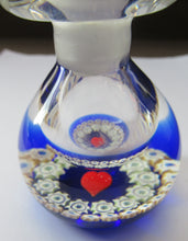 Load image into Gallery viewer, 1980s Caithness Scottish Glass Perfume Bottle Valentine&#39;s Love Heart Inclusion Millefiori
