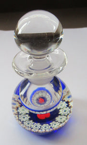 1980s Caithness Scottish Glass Perfume Bottle Valentine's Love Heart Inclusion Millefiori