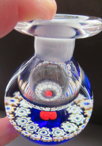 1980s Caithness Scottish Glass Perfume Bottle Valentine's Love Heart Inclusion Millefiori