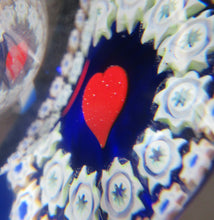 Load image into Gallery viewer, 1980s Caithness Scottish Glass Perfume Bottle Valentine&#39;s Love Heart Inclusion Millefiori
