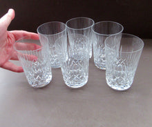 Load image into Gallery viewer, Set of Six Tall Vintage Edinburgh Crystal Whisky Glasses 1950s Appin Pattern
