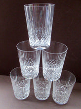 Load image into Gallery viewer, Set of Six Tall Vintage Edinburgh Crystal Whisky Glasses 1950s Appin Pattern
