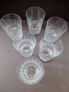 Set of Six Tall Vintage Edinburgh Crystal Whisky Glasses 1950s Appin Pattern