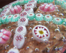 Load image into Gallery viewer, Vintage Murano Italian Glass Paperweight with Gold Aventurine and Millefiori
