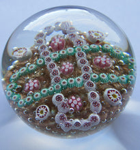 Load image into Gallery viewer, Vintage Murano Italian Glass Paperweight with Gold Aventurine and Millefiori
