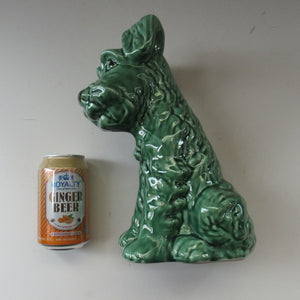 Vintage Large Seated Green Sylvac Terrier 