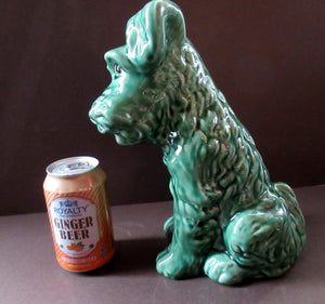Vintage Large Seated Green Sylvac Terrier 