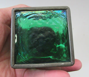 Antique 1900s Loetz Carl Stolzle Glass Inkwell Art Nouveau Waterlilies