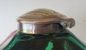 Antique 1900s Loetz Carl Stolzle Glass Inkwell Art Nouveau Waterlilies