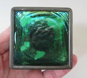 Antique 1900s Loetz Carl Stolzle Glass Inkwell Art Nouveau Waterlilies
