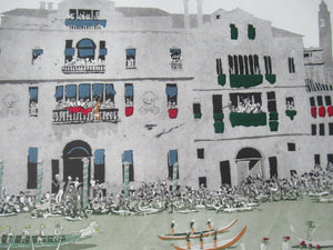 Pencil Signed Patrick Procktor Pensil Signed Lithograph Regatta Venice