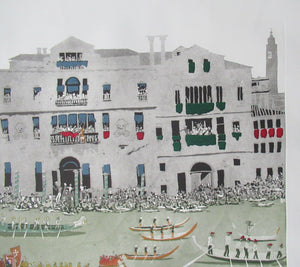 Pencil Signed Patrick Procktor Pensil Signed Lithograph Regatta Venice