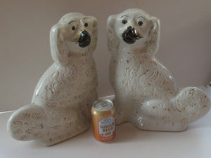 Large Staffordshire Wally Dugs Staffordshire Dogs Chimney Spaniels Victorian Antique