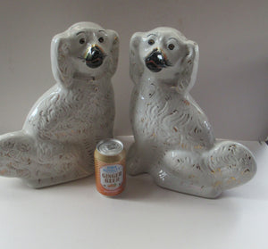 Large Staffordshire Wally Dugs Staffordshire Dogs Chimney Spaniels Victorian Antique