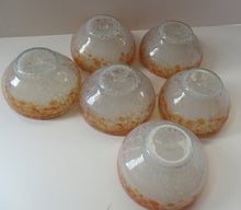 Load image into Gallery viewer, 1950s Vasart Scottish Glass Set of Six Small Bowls and Side Plates. Signed below
