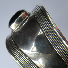Load image into Gallery viewer, Vintage 925 Silver Cuff Bracelet with Onyx Cabochon Mexican
